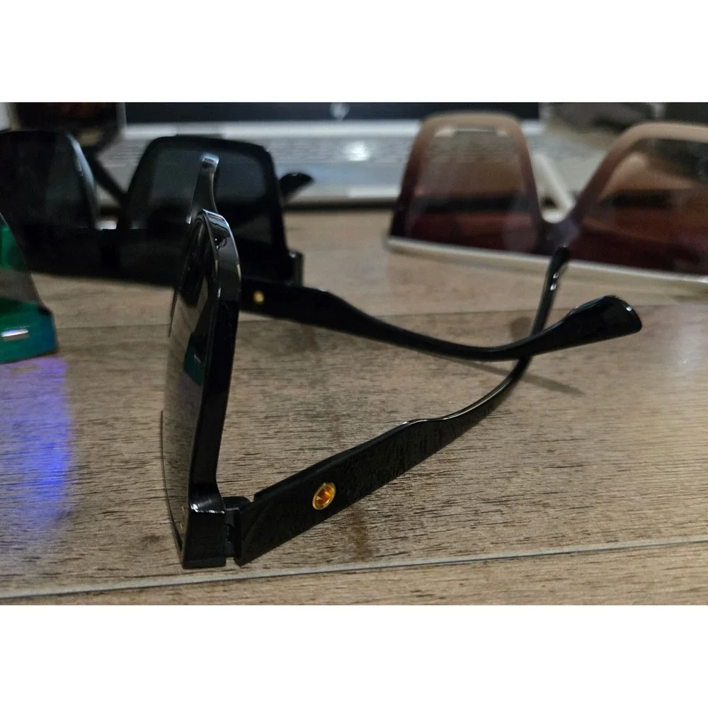 Fashion Sunglasses Bundle 4 Pairs Oversized Rimless Square Geometric Multi Color